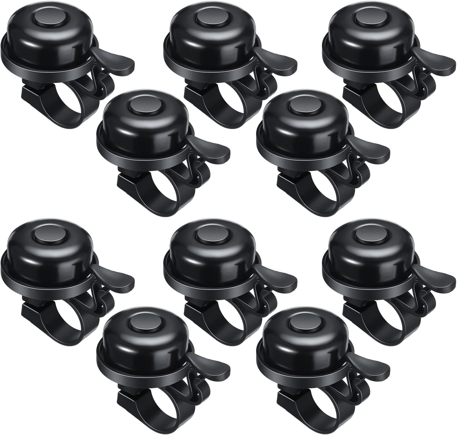 Bike Bells Bulk Aluminum Loud Crisp Bicycle Bell Clear Sound Mountain Bike Accessories Easy Installation for Boys Girls Adults Kids, Black