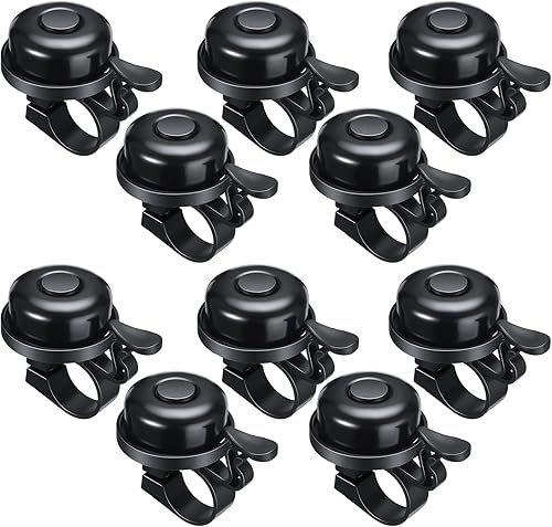 BBTO 10 campanas de bicicleta de aleación de aluminio con sonido claro, color negro, fuerte, nítido, bicicleta, scooter, triciclo, accesorios de