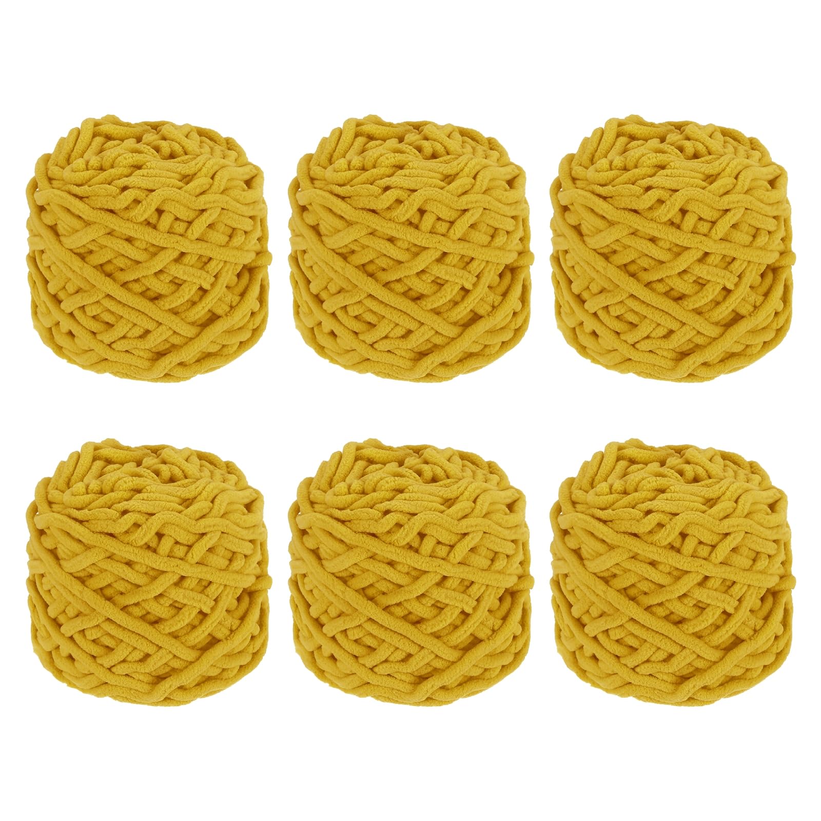 Fil à tricoter en velours épais jaune foncé pour écharpe au crochet et loisirs créatifs