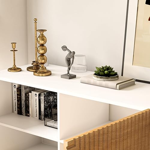 Miniatura 5 de Roomfitters Soporte de TV moderno bohemio de mediados de siglo para televisores de hasta 65 pulgadas, gabinete de bufé, aparador Credenza, muebles