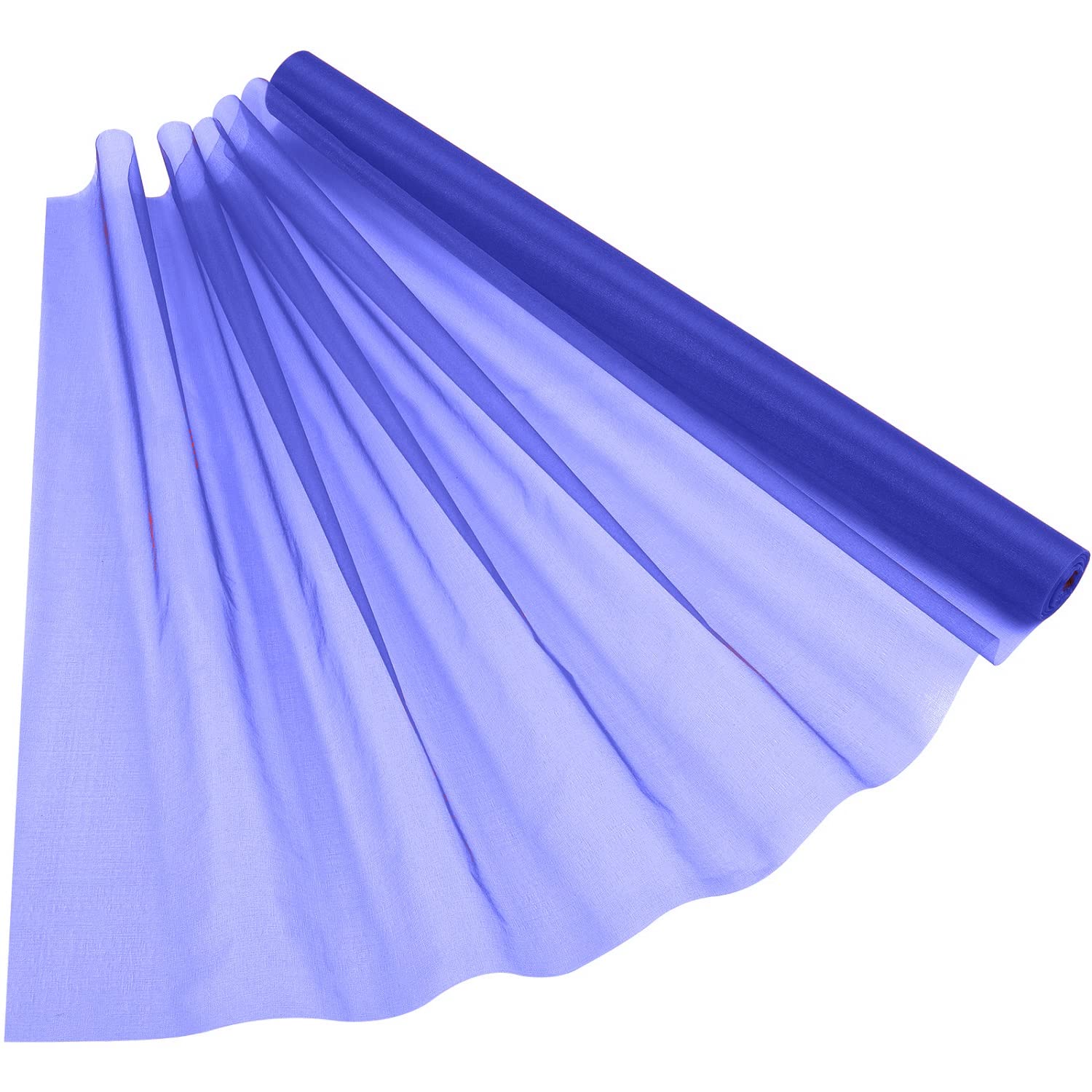 WedDecor 15m x 70cm Snow Sheer Royal Blue Organza Roll Sash Glitter Fabric for Table Runner Sashes Wedding & Christmas Decoration, Party Favours, Chair Cover Bows, Ribbon Crafting Supplies, 1pc