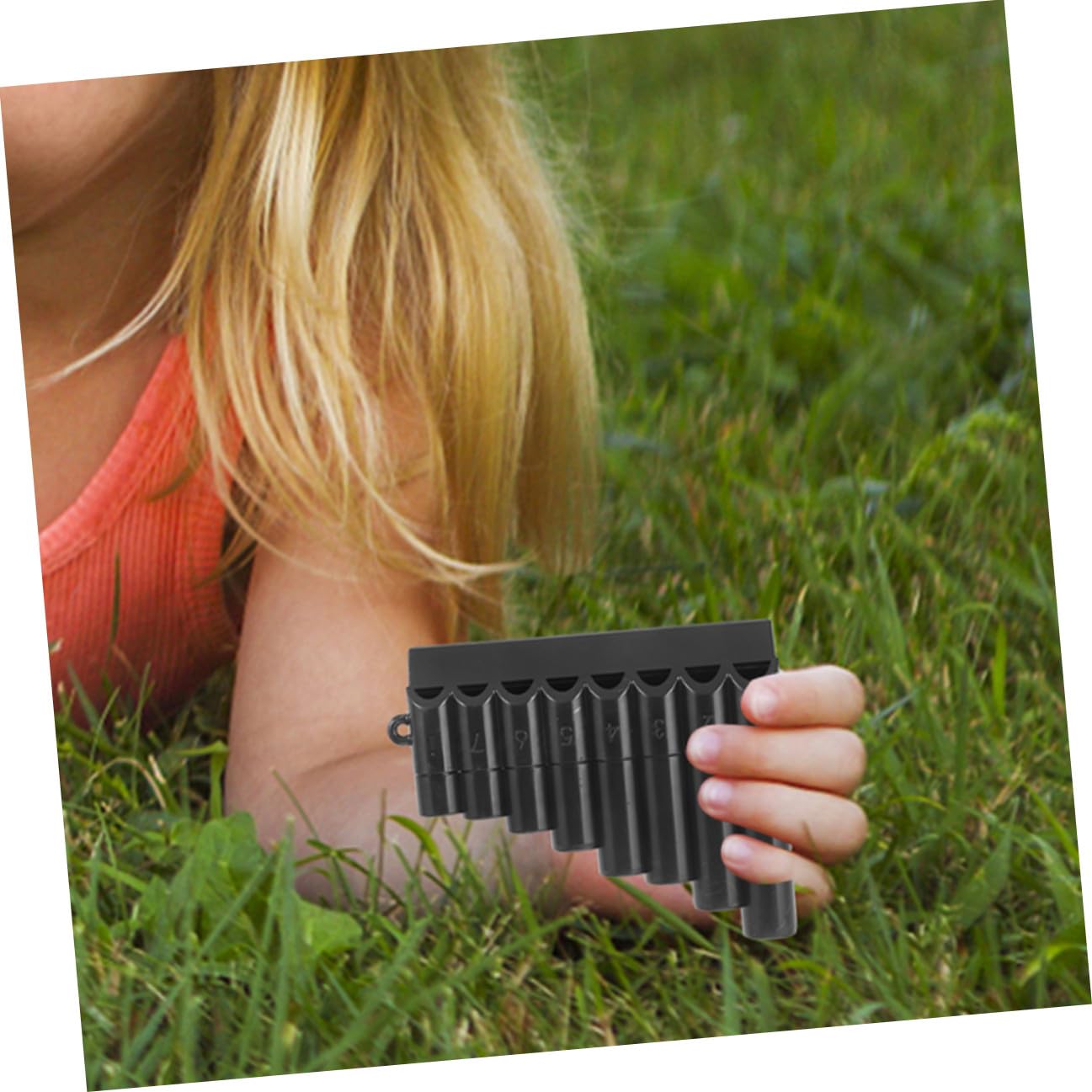 Flauta de Pan 8 Agujeros para Principiantes, Instrumento de Viento de Plástico Negro, Mini Flauta Portátil Estudiantes, Adecuado para Aprendizaje y Práctica Escolar, Set de 2