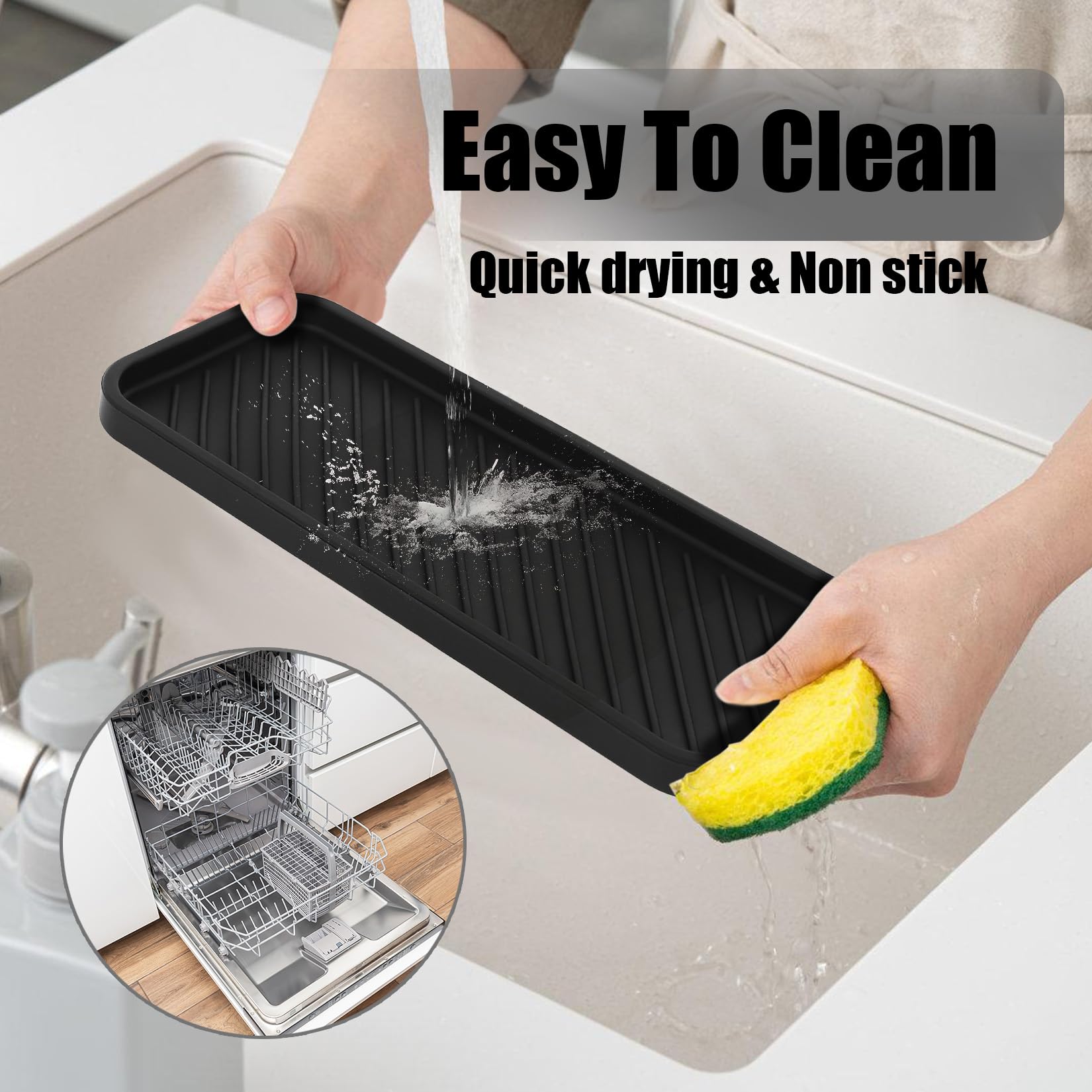 MOODKEY - Set 3 Portasapone In Silicone Con Beccuccio Di Scarico - Organizer Per Lavello Cucina E Bagno