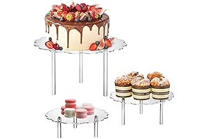 Okllen 3 Pack Clear Acrylic Cake Stand Rise Display