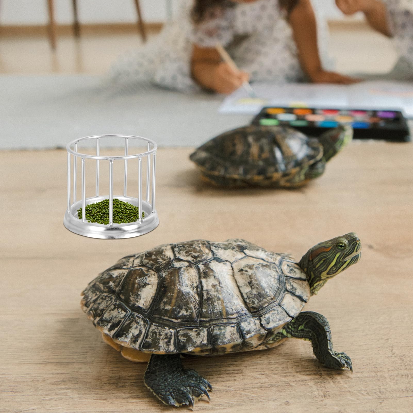 Kisangel 3piezas Comedero Inoxidable para Reptiles y Tortugas Alimentador Automático De Agua y Comida para Gansos y Aves Diseño y
