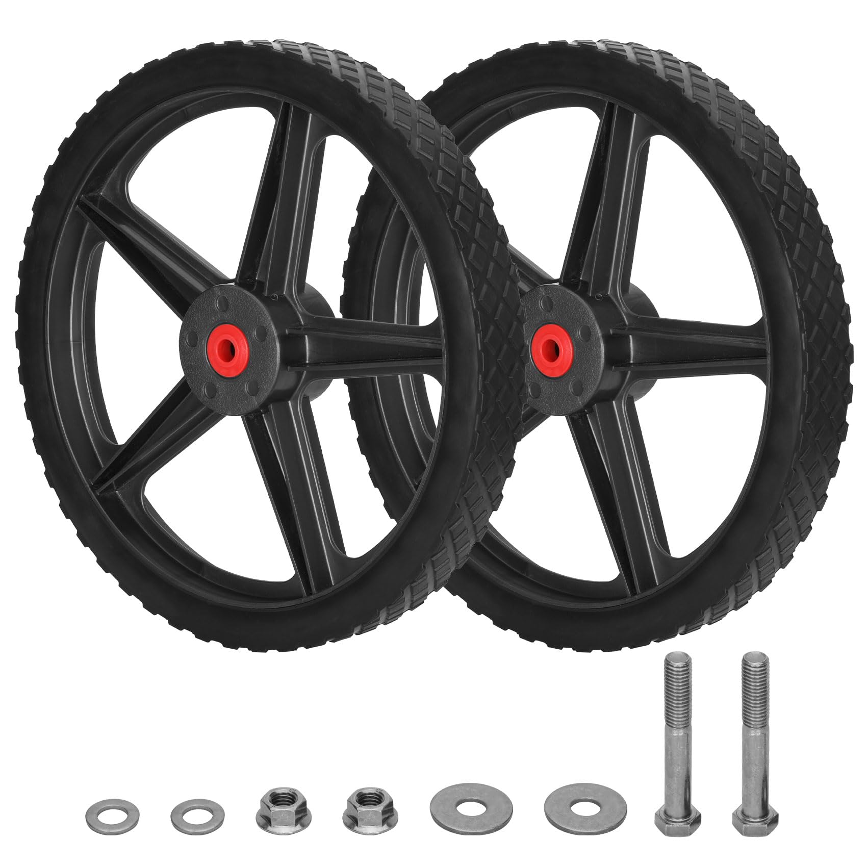 Buy 14 Inch lawn Mover Wheels with 1/2'' Axle, 14 Inch Push Mover Wheels Kit, 14'' Plastic