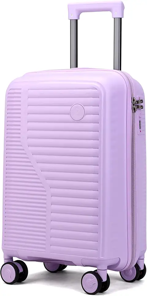 Mala de Bordo Dermond PRO | Super Resistente, Cadeado Embutido e Rodas Silenciosas Removíveis (Lilás)