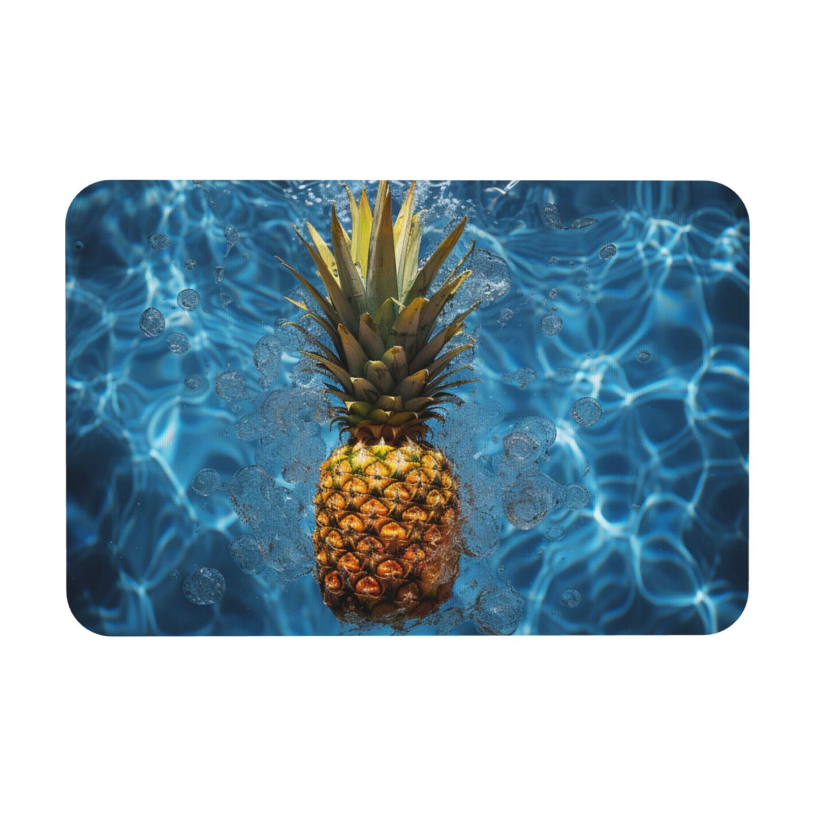 Tapis de bain en pierre design ananas 60x40 cm pour salle de bain