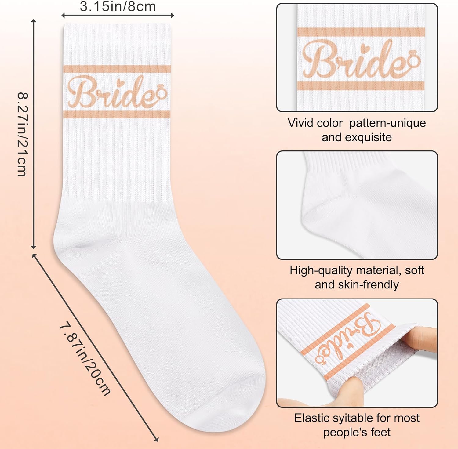 Bride Gifts with Bride Socks,Wifey Socks as Bachelorette Gifts for Bride,Gifts for Wife - Image 3