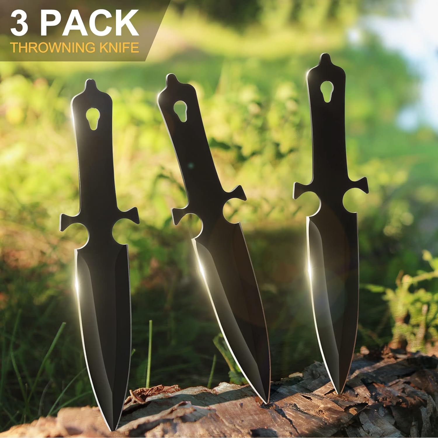 Throwing Knives Throwing Axes and Tomahawks 3 Pack Set with Bottle Opener and Nylon Sheath, 10in Axe Throwing Game for Backyard Competition and Recreation, Axe Gift Set for Men