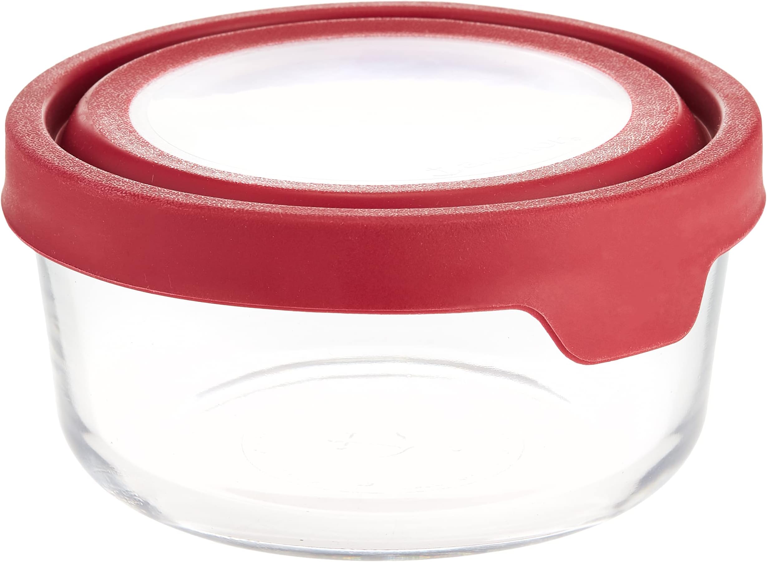 Anchor Hocking 91845 Medium Trueseal Round Storage Jar With Lid, Red