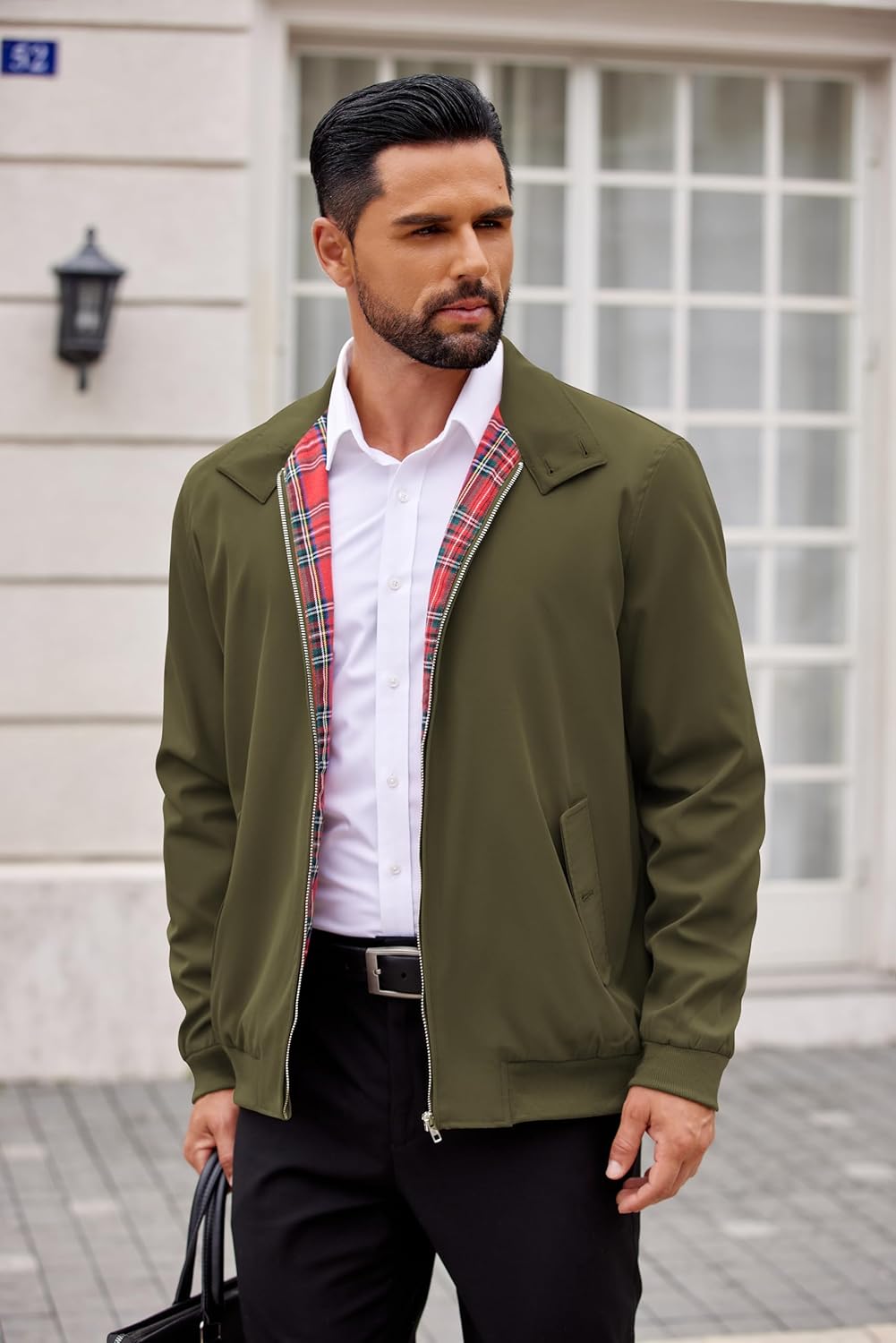 COOFANDY Mens Lightweight Jackets Casual Windbreaker Zip Up Coat Stand Collar Golf Jacket Stylish Fall Work Business - Image 3