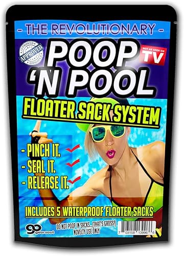 Miniatura 2 de Poop N Pool Floater Sack System - Bolsas de riesgo biológico - Paquete de 5 - Divertido regalo de broma de piscina - Tecnología revolucionaria -