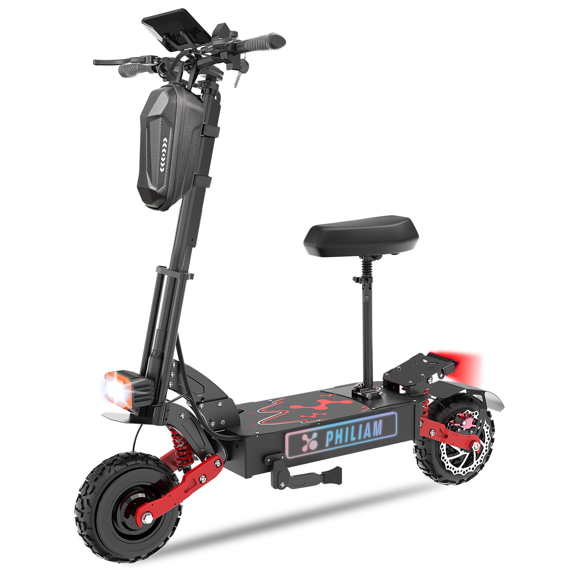 Electric Scooter Adults 6000W Dual Motor Up to 55MPH, 60V38AH Battery Range to 70 Miles, 11