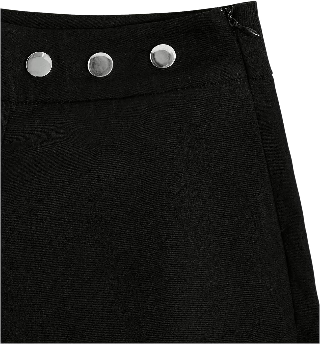 WDIRARA Women's High Waist Pleated Button Skort Asymmetrical Skirt Shorts - Image 4