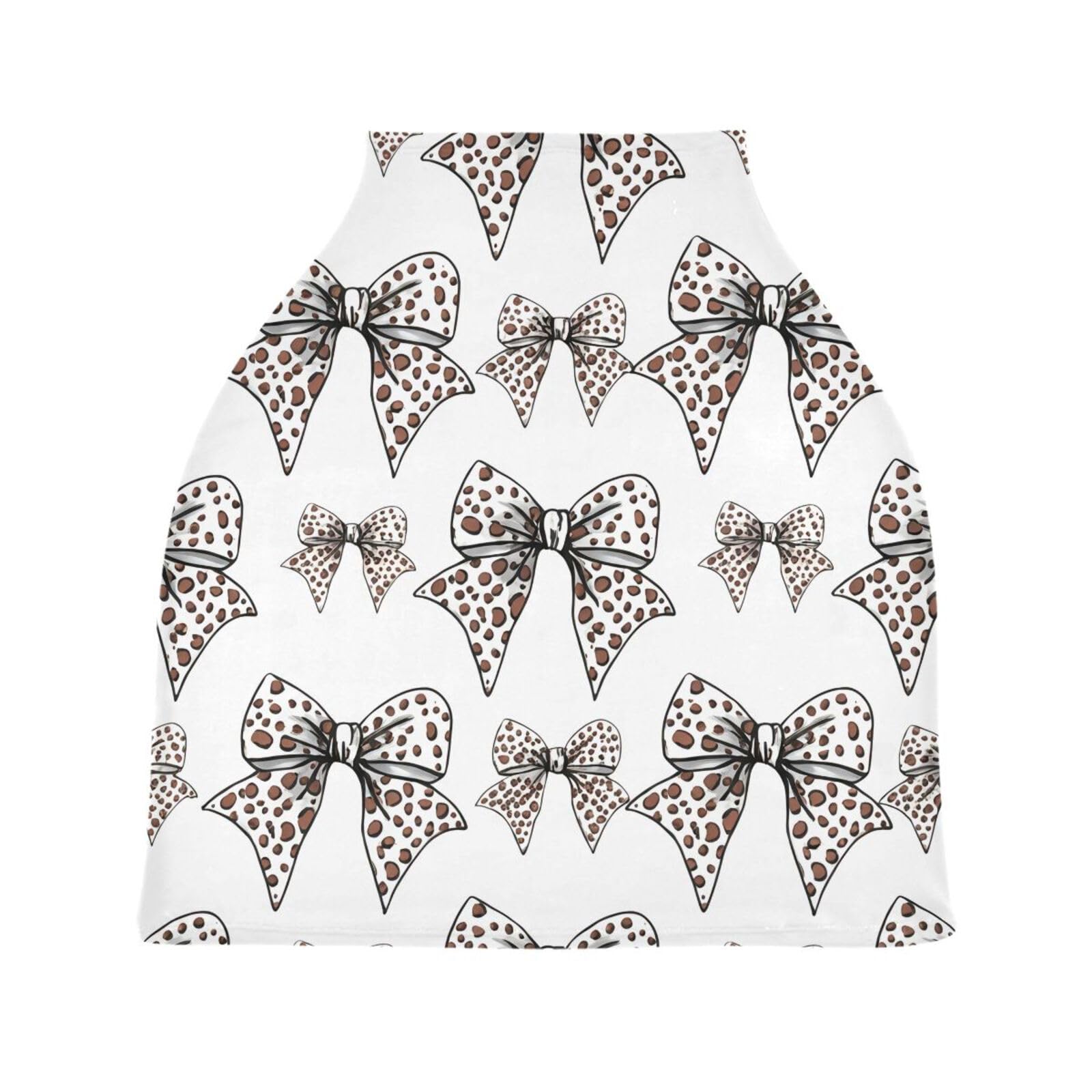 Nesatuwa Baby Car Seat Cover Bow Ribbon Breastfeeding Covers Stretchy Breathable Multi-Use Cover Carseat Canopy for Girls and Boys