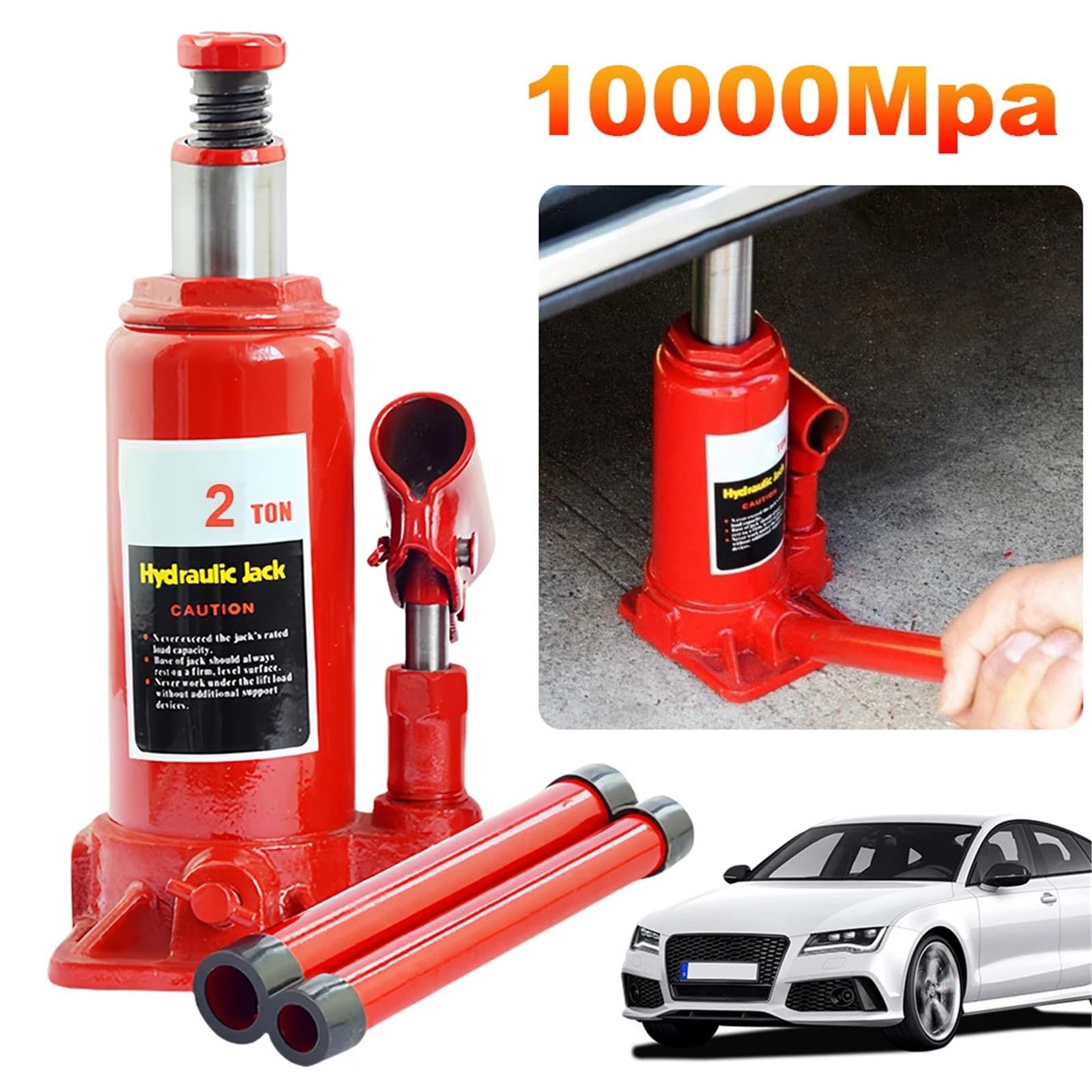 Accessori cric per Martinetti per Auto da 2/5/10 tonnellate Strumenti Martinetto per Bottiglia saldato Martinetto Idraulico per Bottiglia per Auto per Riparazione Camper cric per Auto(5 TON)