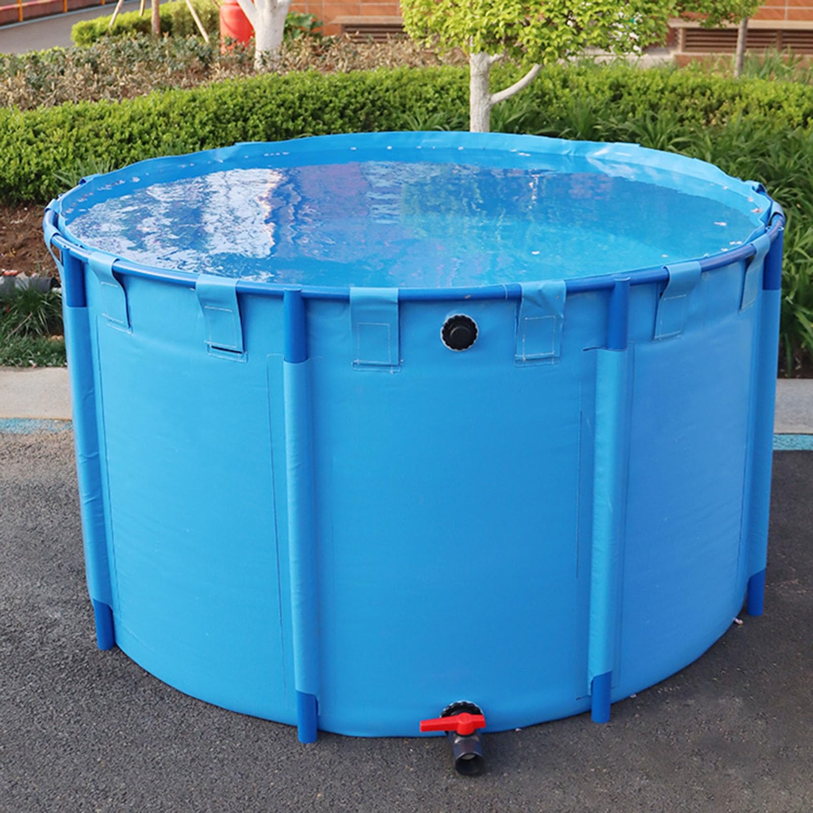 Piscinas Desmontables Acero/Piscina Marco Piscinas al Aire Libre de 3/4/5/6/7/8/9/10/11/13/16/19/23 M de diámetro sobre el Suelo, Piscina de Marco Redondo/Estanque de Peces con válvula de Control de