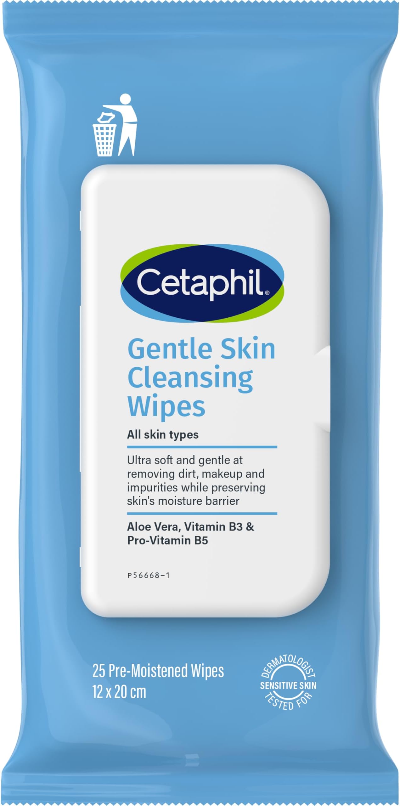 Cetaphil Gentle Skin Cleansing Cloths Sensitive Skin, 25-Piece, 25 Pc