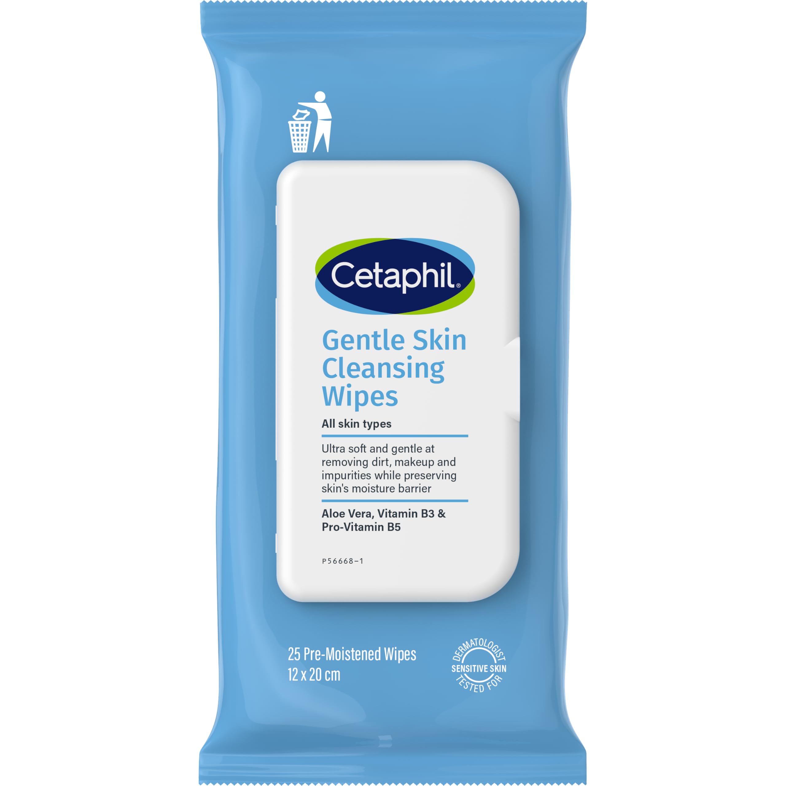 Cetaphil Gentle Skin Cleansing Cloths Sensitive Skin, 25-Piece, 25 Pc