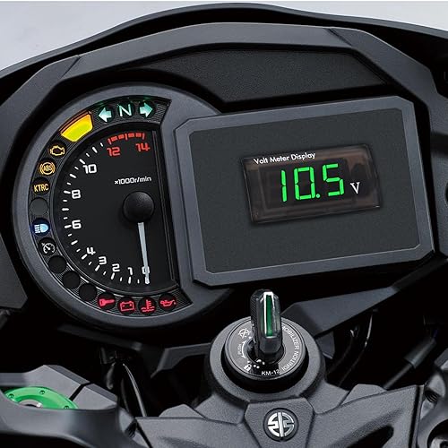 Miniatura 7 de 2 unidades DC 5-28V 12V LED digital para coche, voltímetro de vehículo, medidor de voltaje para automóvil, motocicleta, camión (luz verde)