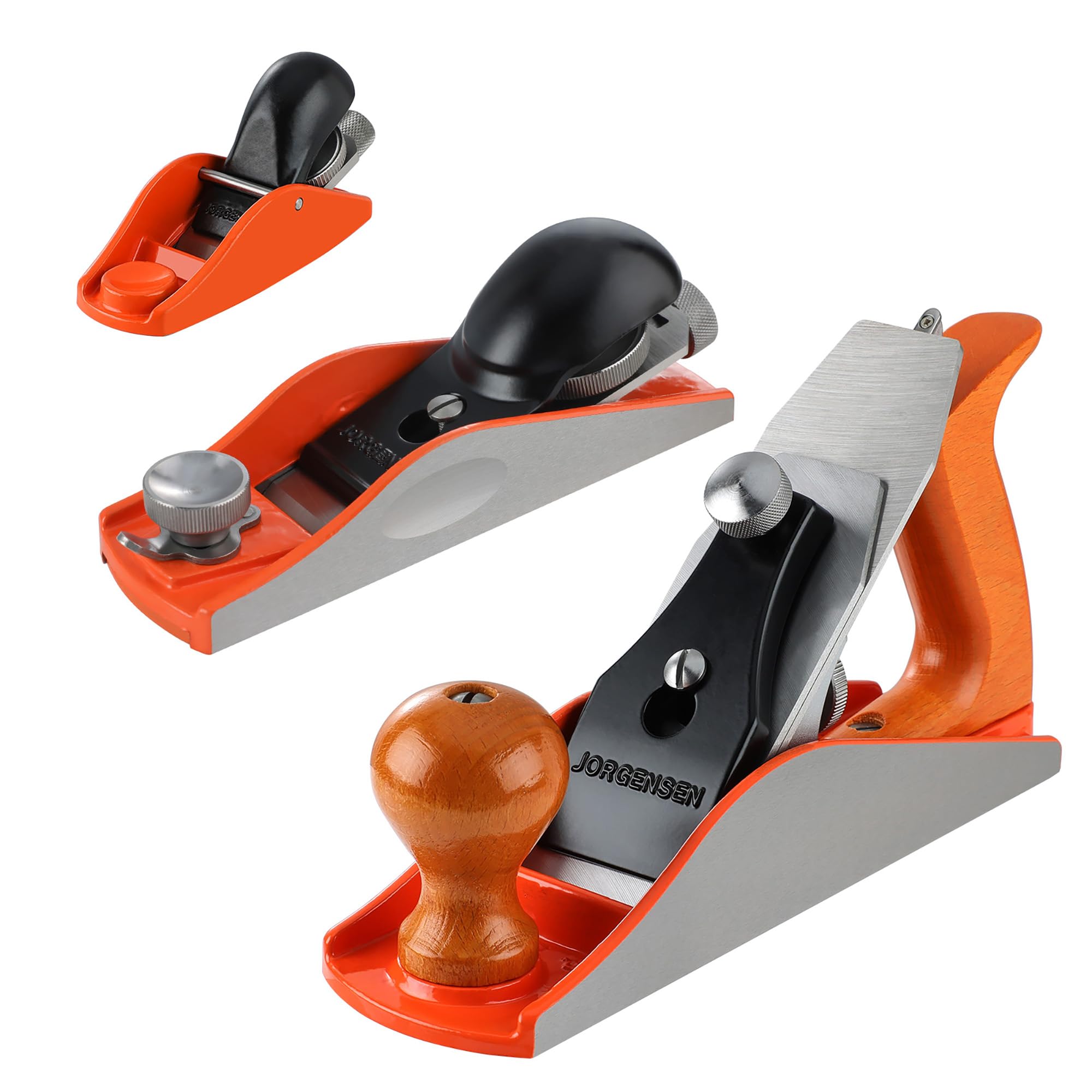 JORGENSEN Mini Wood Planer &amp; NO.60-1/2 Low Angle Block Plane &amp; No.4 Smoothing Planer for Woodworking