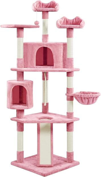 Topeakmart Large Cat Tree Multilevel Cat Tower for Indoor Cats with Scratching Posts, Condo Cat Furniture Activity Center Cat Play House