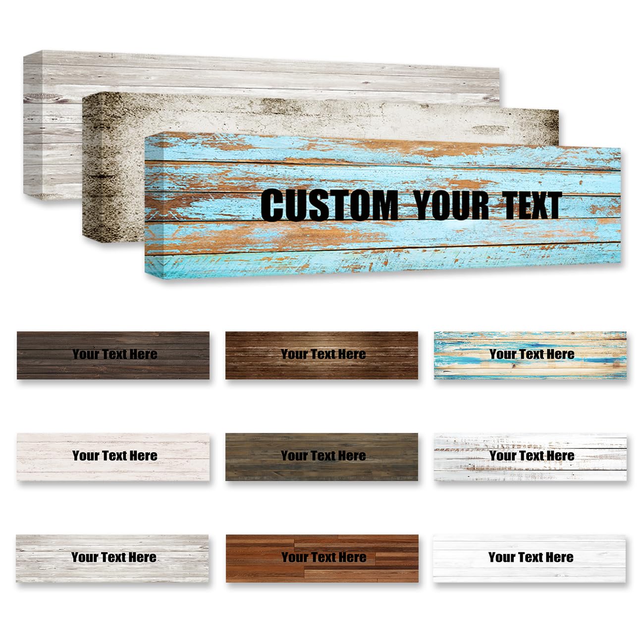 CXHOSTENT Custom Quotes Wall Decor Personalized Name Date Text Canvas Prints Customized Family Farmhouse Wood Signs Home Decor Framed (20.00 x 80.00 cms) โ image 1