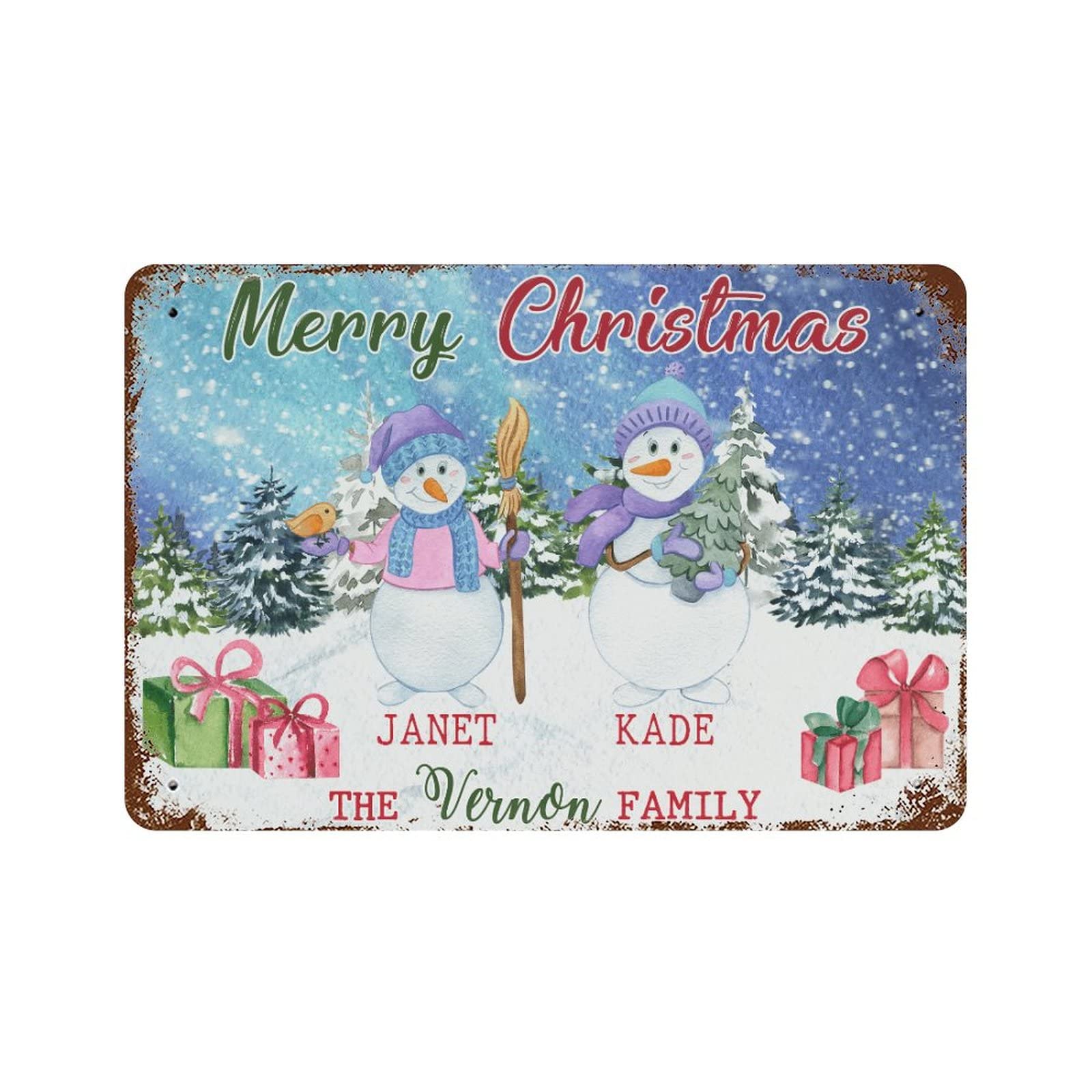 Panneau Noël personnalisé pour ferme et garage familial vintage
