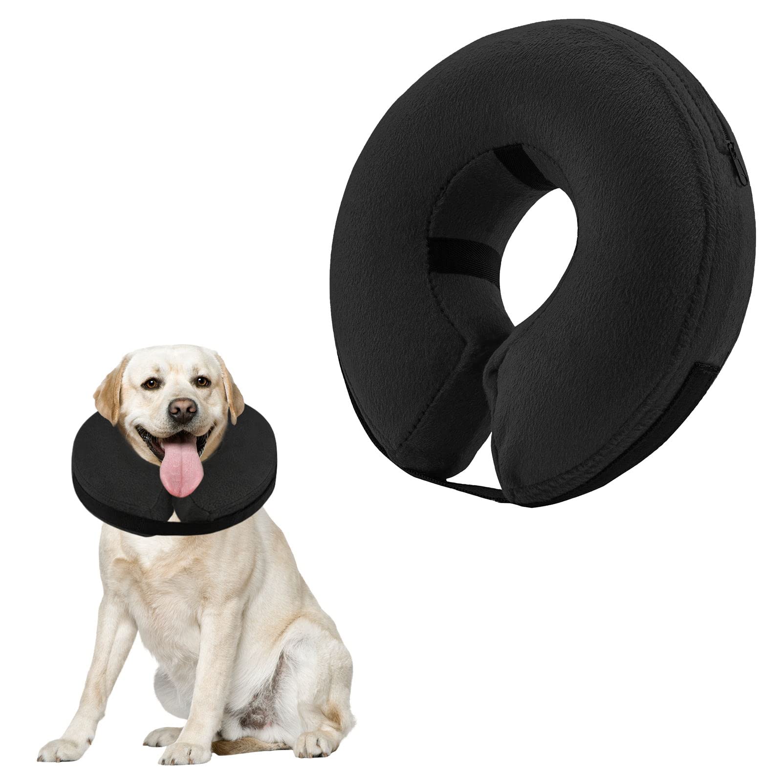 Emwel Pet Inflatable Collar for Large Dogs, Comfy Pet Collar Cone for Recovery, Inflatable Basic Dog Collars, L