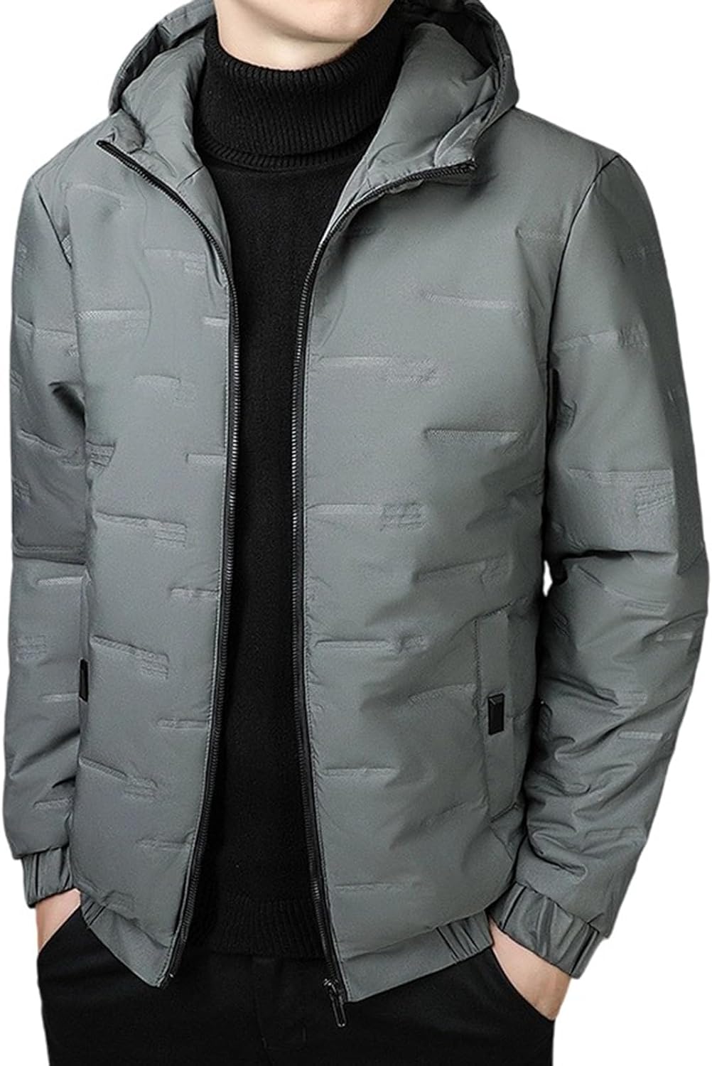 Men's Thicken Puffer Jacket Padded Waterproof Warm Winter Coat With Hood, M-3XL