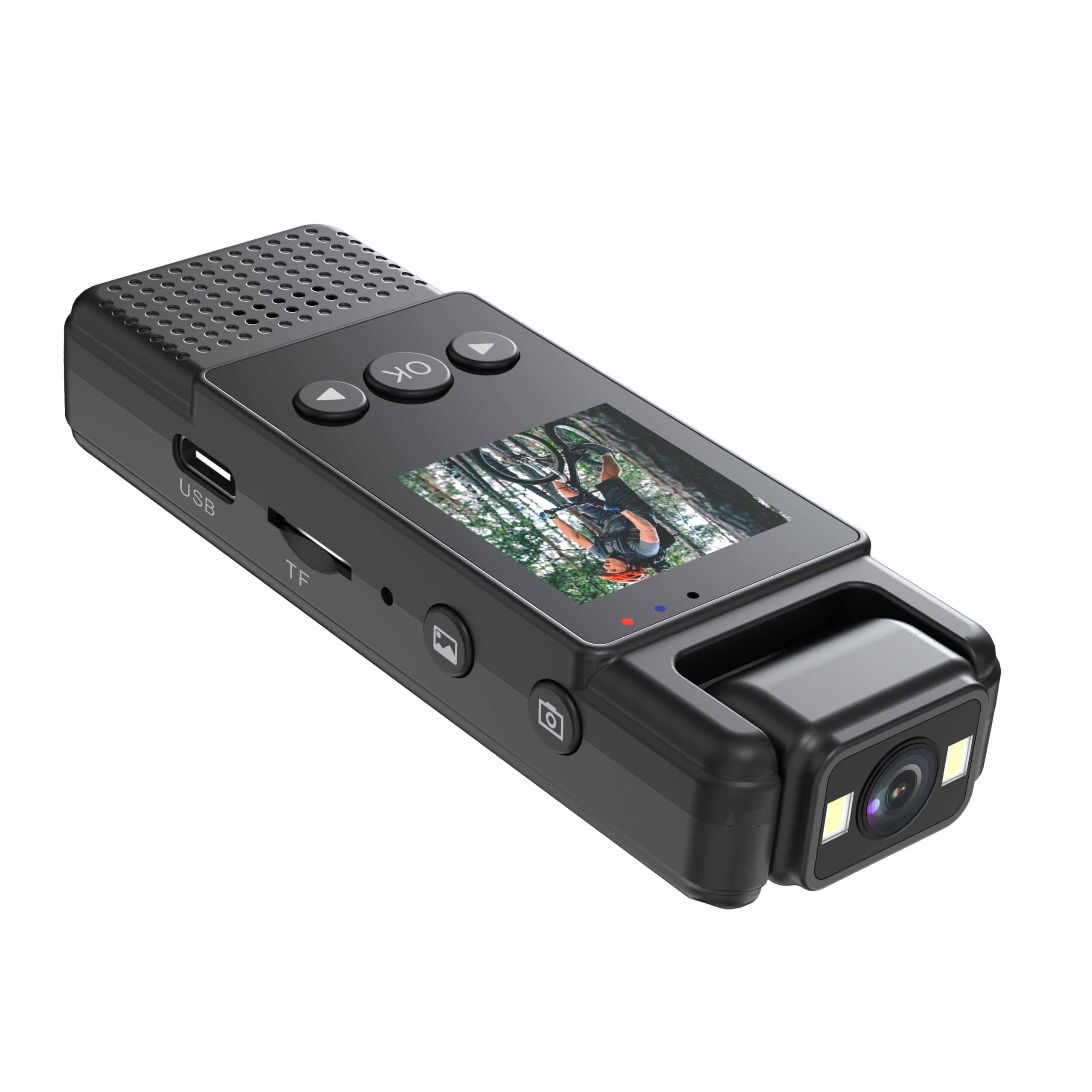 Minicámara HD 1080P, grabadora de vídeo Digital portátil, cámara Corporal for Ciclismo, visión Nocturna infrarroja, policial, pequeña videocámara for Bicicleta(Add 32GB)