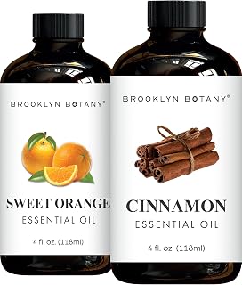 Brooklyn Botany Sweet Orange & Cinnamon Essential Oils – 4 Fl Oz (Pack of 2) – 100% Pure & Natural – Warming & Inviting Aromatherapy Blend