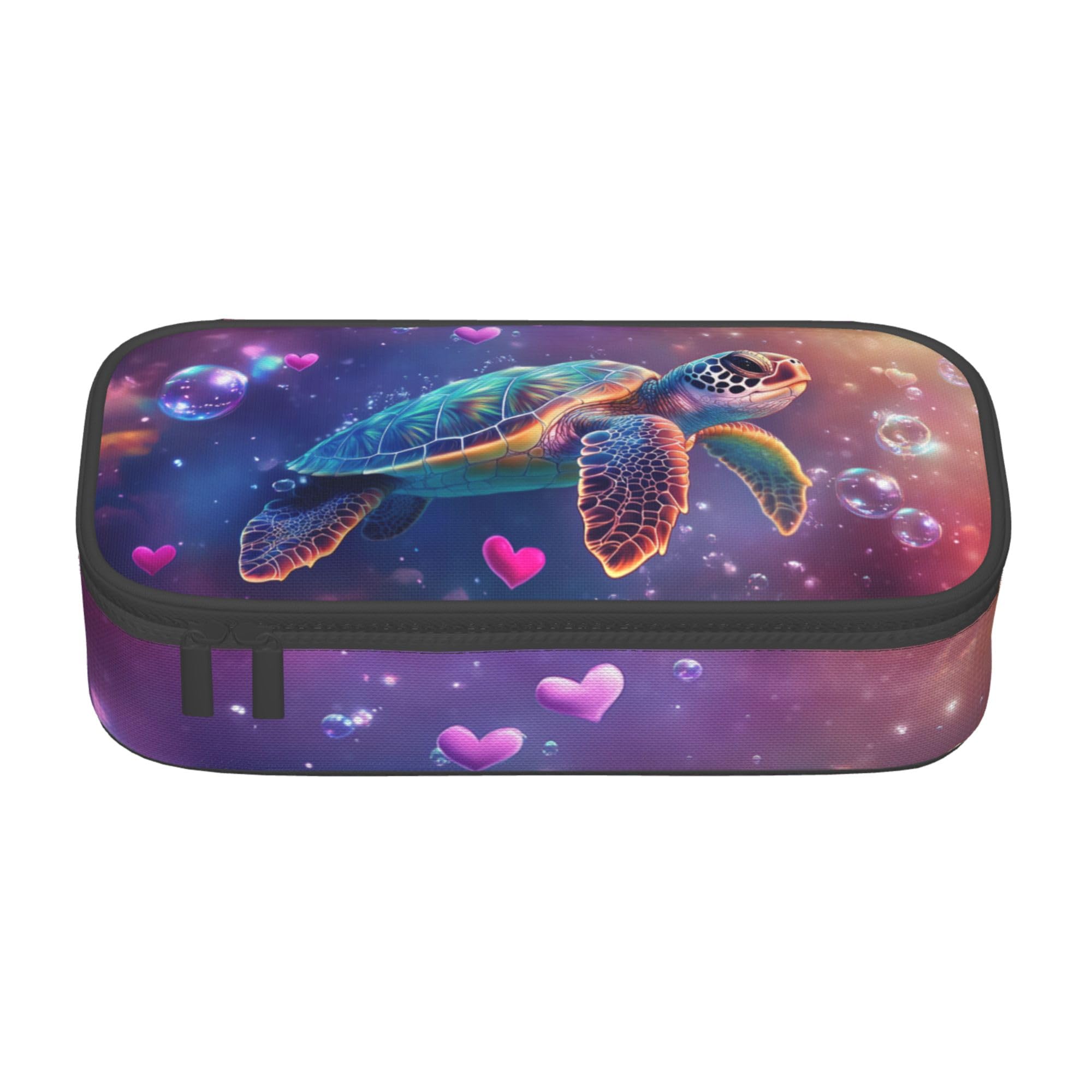 Estuche para lápices de tortuga marina de gran capacidad, estuche estético con cremallera para suministros de oficina, universidad, adultos