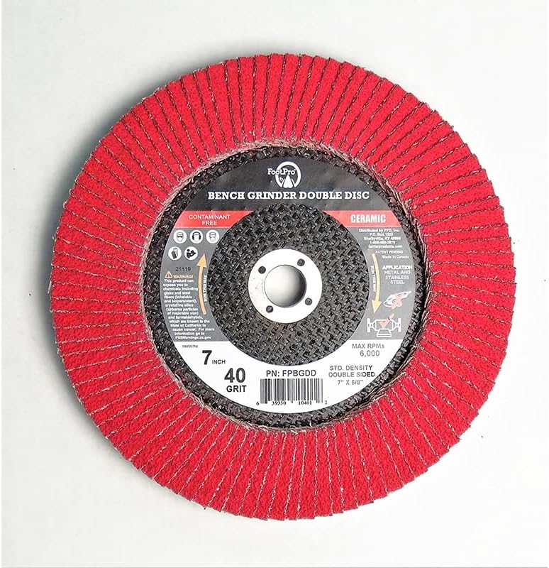 7" Double Sided Bench Grinder Disc 40 Grit
