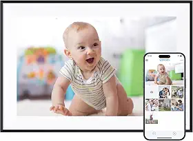 Dragon Touch Digital Picture Frame - WiFi 10.1 inch IPS Touch Screen Digital Photo Frame Display, 32GB Storage, Auto-Rotate, Share Photos via App-Black Border