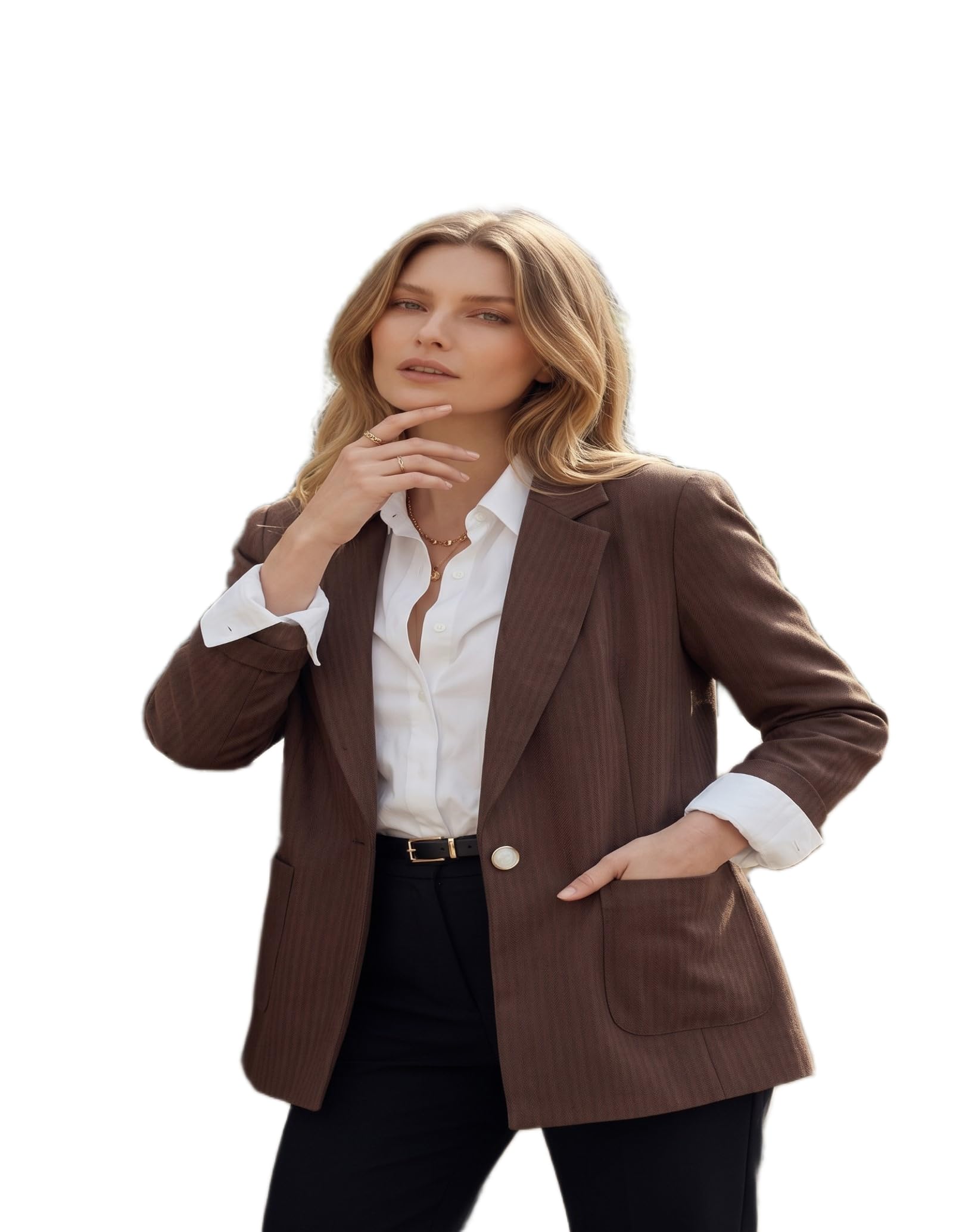 Women's Premium Rust Brown Formal Vest | Sleeveless Blazer Waistcoat | Button Closure-picture-25