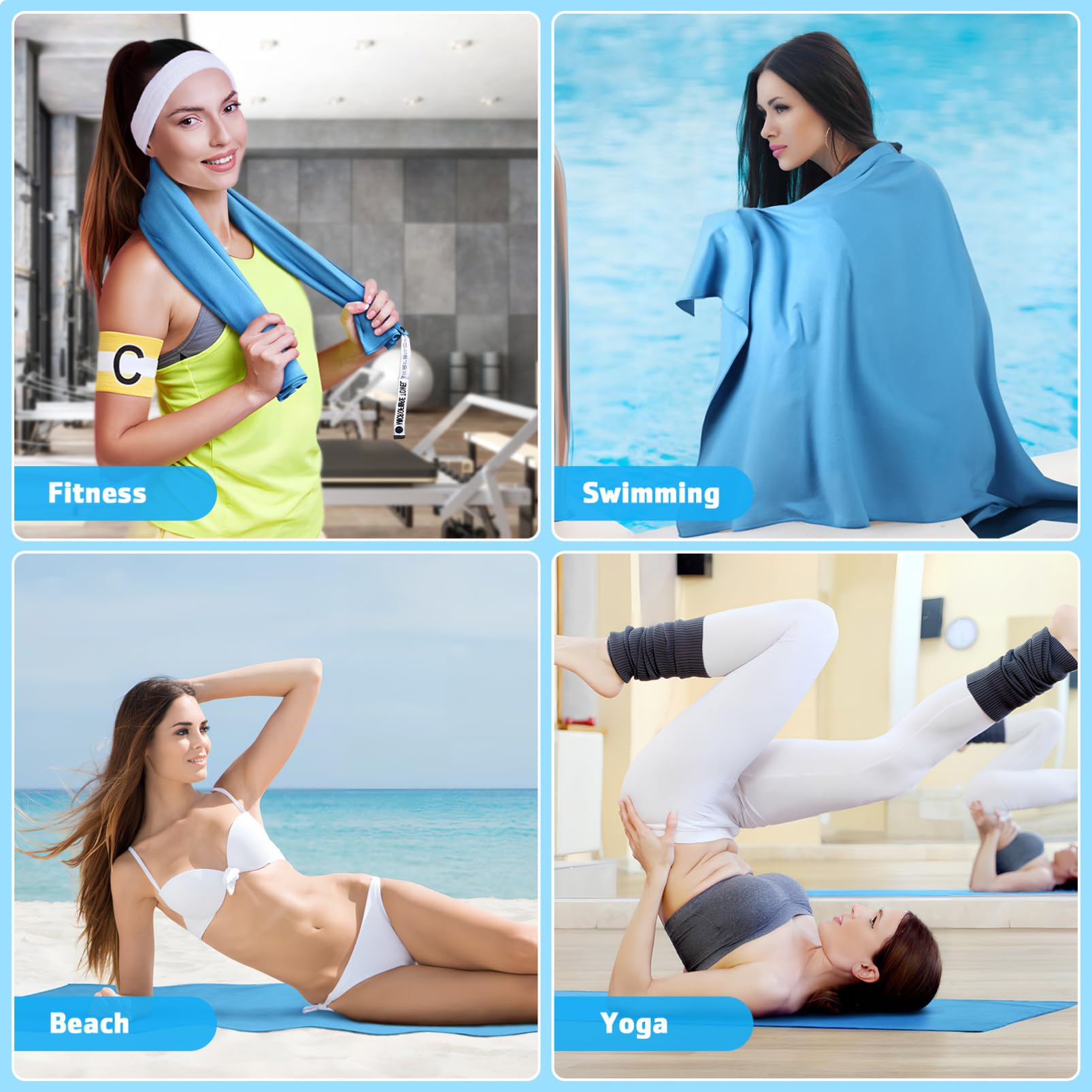 Toalla de Playa de Microfibra Secado Rápido y Absorbente, Viaje Baño