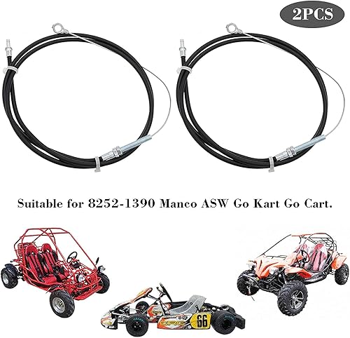 Miniatura 6 de LEIMO - Cable de acelerador para Manco Go Cart Go Kart, cable de embrague de 71 pulgadas de largo, cable de carcasa exterior de 63 pulgadas, ASW