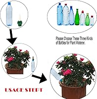 Vista 3 de Greatstar - Regadera de plantas de cerámica para vacaciones, sistema automático de estacas de riego de flores y goteo para uso en interiores