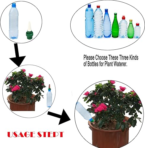 Miniatura 3 de Greatstar - Regadera de plantas de cerámica para vacaciones, sistema automático de estacas de riego de flores y goteo para uso en interiores y