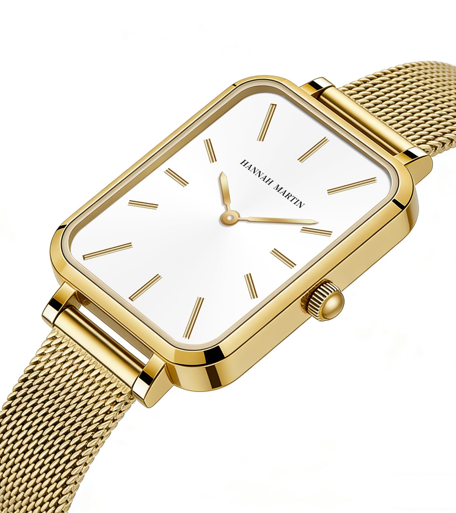 HANNAH MARTIN Uhren für Damen, wasserdicht, analog, Quarz-Armbanduhr, Edelstahlband, modisch, zierlich, Damenuhr, luxuriöses Armband, Diamant