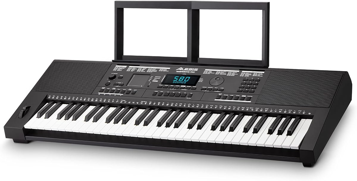 Alesis Harmony 61 Pro - Piano con teclado de 61 teclas con respuesta táctil ajustable, USB Midi, 580 sonidos, panel táctil X/Y Performance con efectos estilo DJ (renovado)