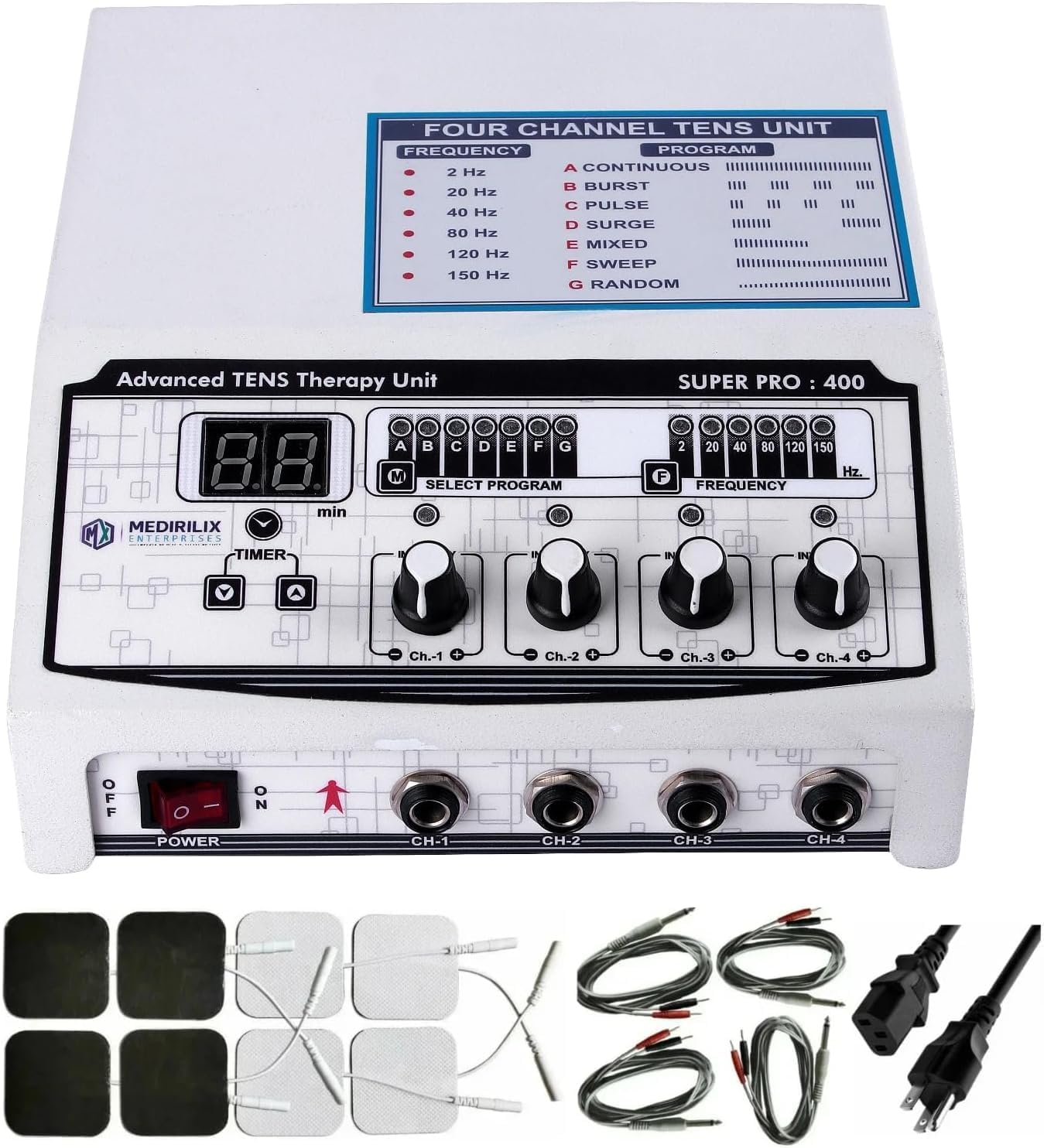 Home Use Four Channel Personal Care Advnace Electro Machine with Sticky Pads