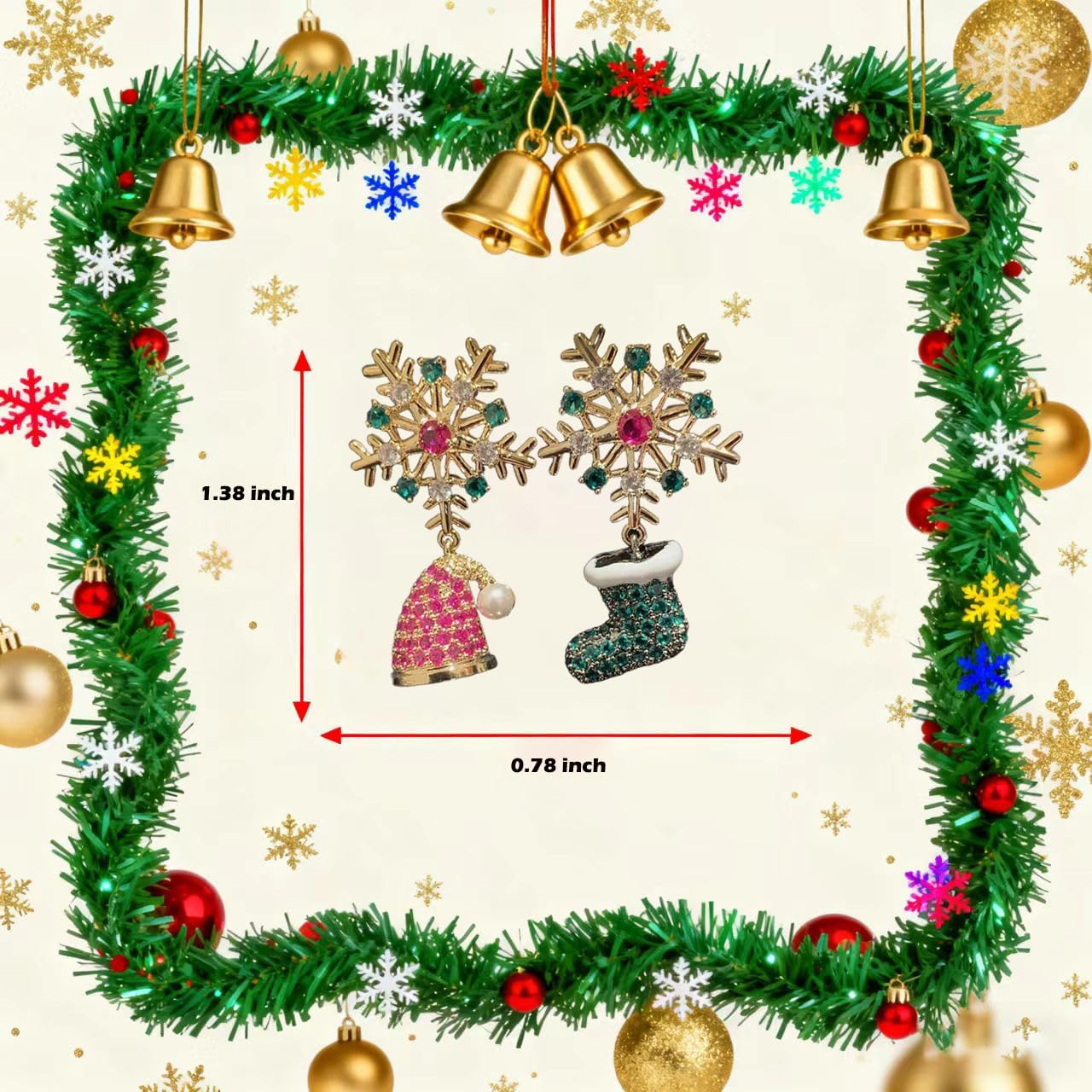 Christmas Earrings Crystal Christmas Earrings for Women Cute Christmas Tree Earrings Holiday Party Jewelry Gift - Image 4