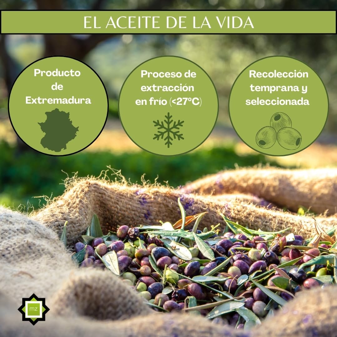 Aceite de Oliva Virgen Extra 5 Litros Premium sin Filtrar – AOVE 100% Reserva Familiar de Molino de Zafra – Cosecha Tradicional, Primera Prensada en Frío, Calidad Gourmet (MZ 5 litros (1 unidad))