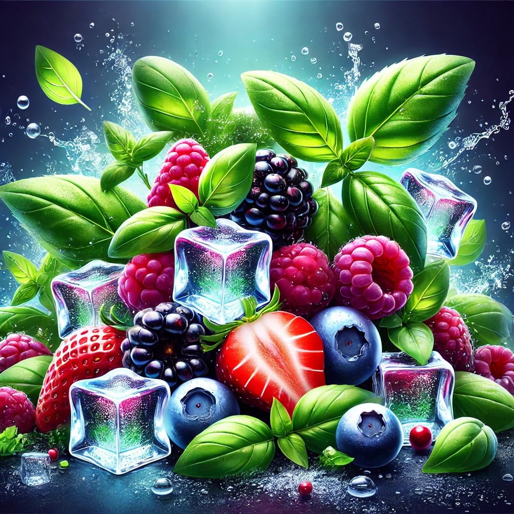 Berry Basil Bliss - fruits des bois basilic Ice arôme concentré - Vegan - Sasami - 100 ml