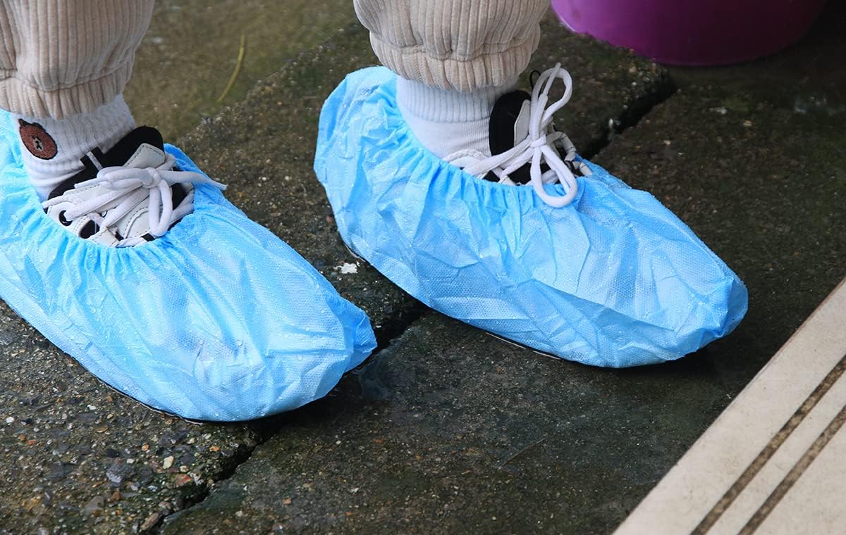 Greenour Case of 600 (300 Pairs) Super Anti-Skid Disposable Shoe Covers Waterproof Durable Extra Thicker Boot Cover