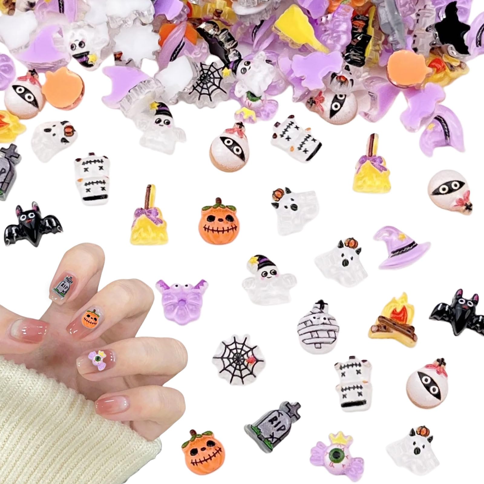 No.1101　選べるハロウィン　カボチャ　クモ　ネイルパーツ No.1101 選べるハロウィン カボチャ クモ ネイルパーツ