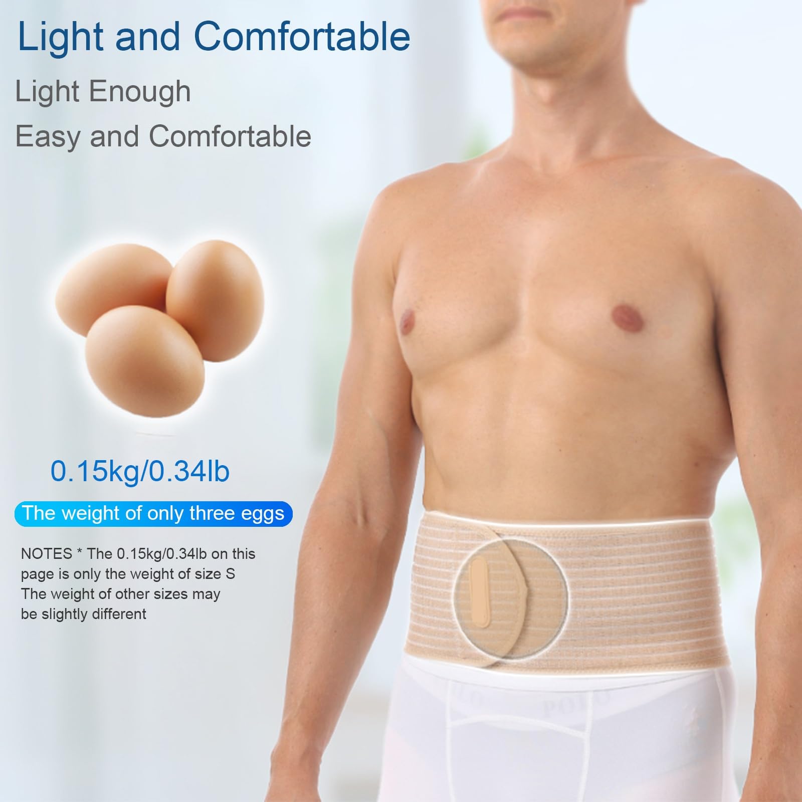 Bruchband für Frauen und Männer, Nabelbruchbandage Herren, Bauchbandage Nach Op mit Einzigartigem Kompressionspolster, Linderung von Schmerzen und Beschwerden(Black,Large)